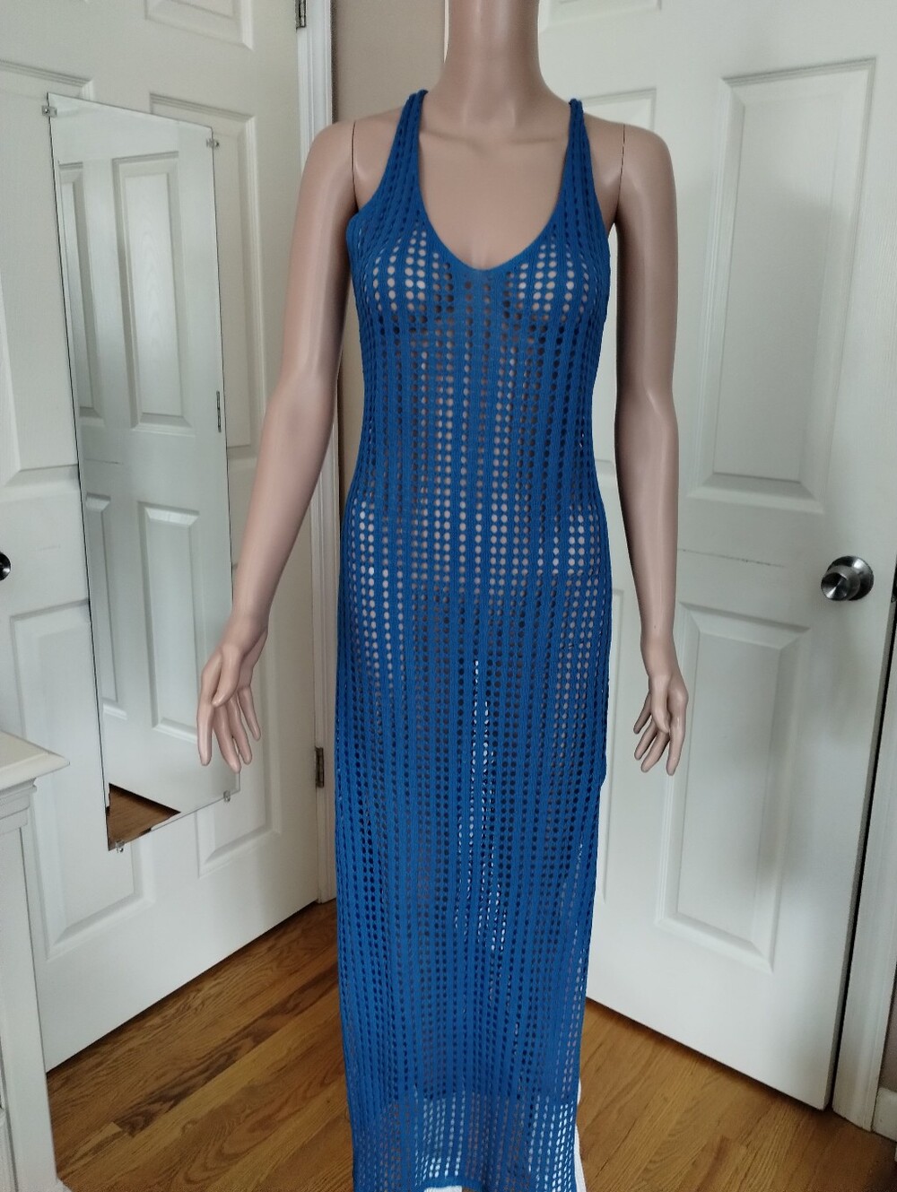 Pinkblush Bright Blue Crochet Cover-Up Dress - Picture 6 of 7